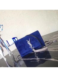 Yves Saint Laurent Monogramme Velvet Shoulder Bag 8011 blue JH08247lU52