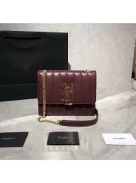 Yves Saint Laurent Sheepskin Original Leather Shoulder Bag Y554125 Wine JH07834uf15